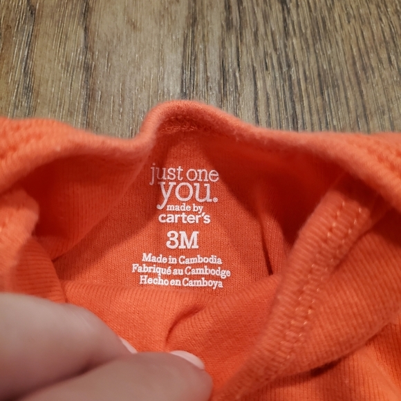 Carters Just One You Baby Girl Long Sleeve One Piece Bodysuits Red Coral Grey 3M - Picture 3 of 7